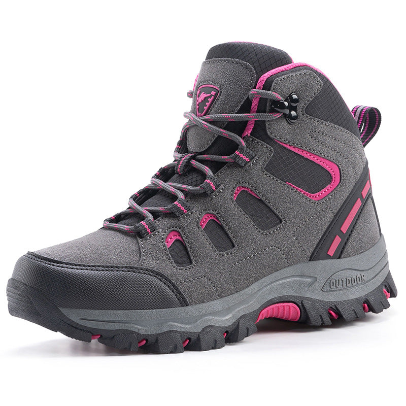 Couple High-Top Waterproof Non-Slip Hiking Mountaineering Shoes