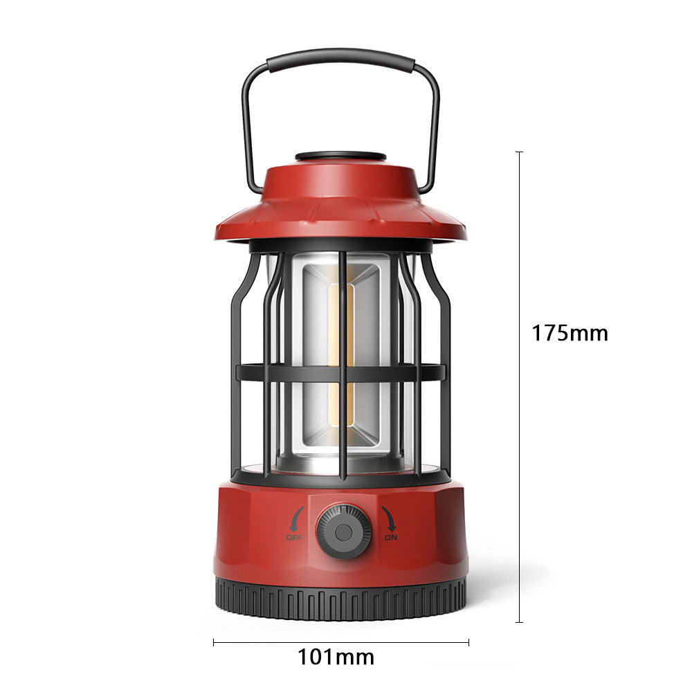 Portable COB Outdoor Camping Lantern Retro Tent Light