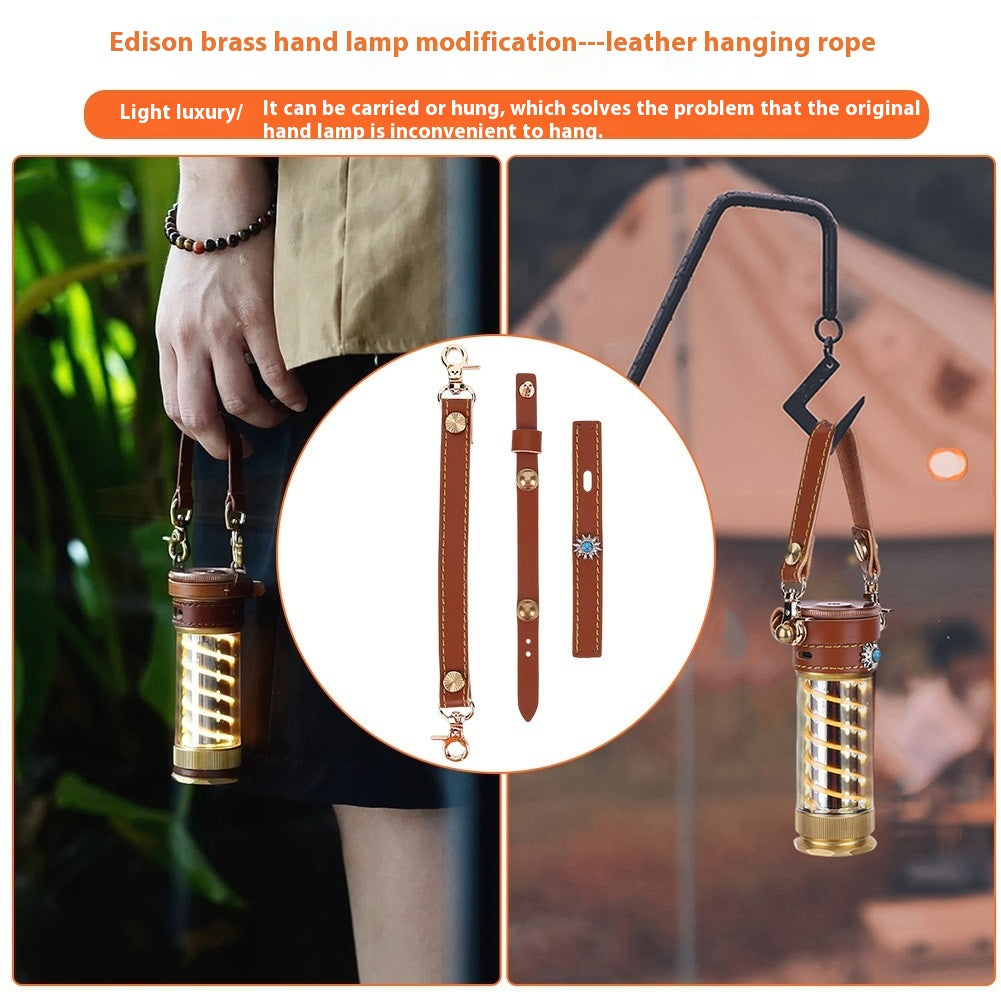 Camping Lantern Leather Hanging Rope Set For Edison Lantern