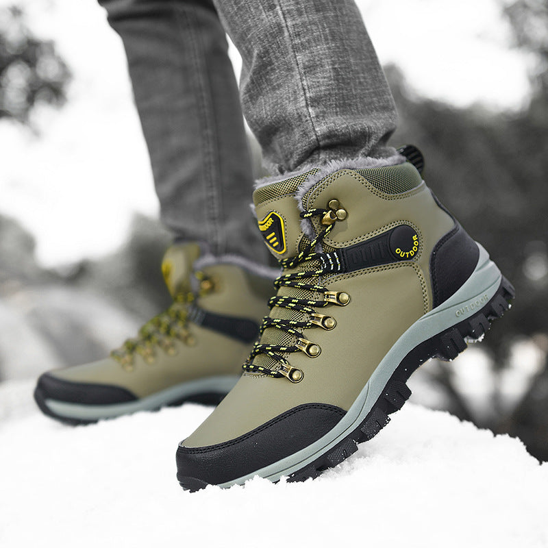 Winter Warm Plush Snow Ankle Hiking Boots For Men
