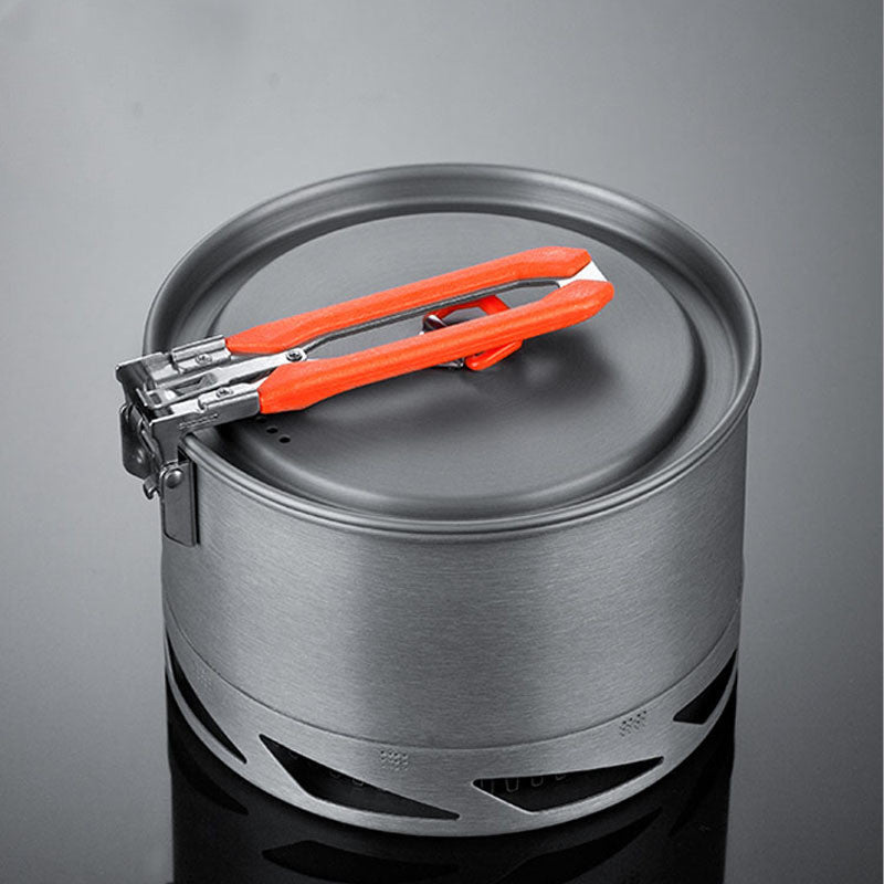Hard Aluminum Camping Cookware Set Heat Exchanger Pot Kettle