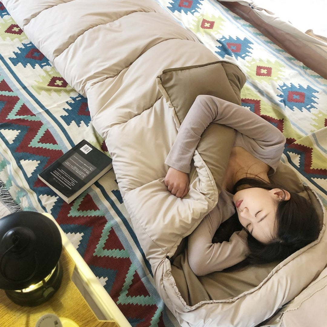 Waterproof Cotton Camping Sleeping Bag Four Seasons Splicing