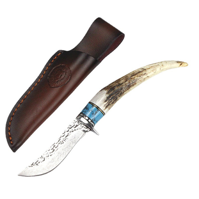 Outdoor Damascus Hunting Knife Non-Slip Handle
