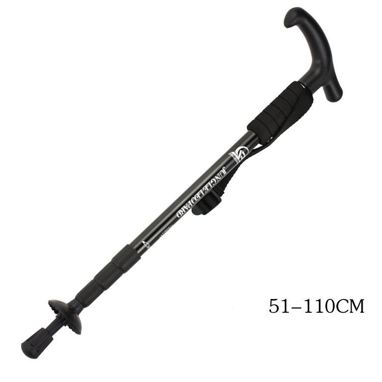 Four Section Aluminum Alloy Trekking Pole Curved Handle