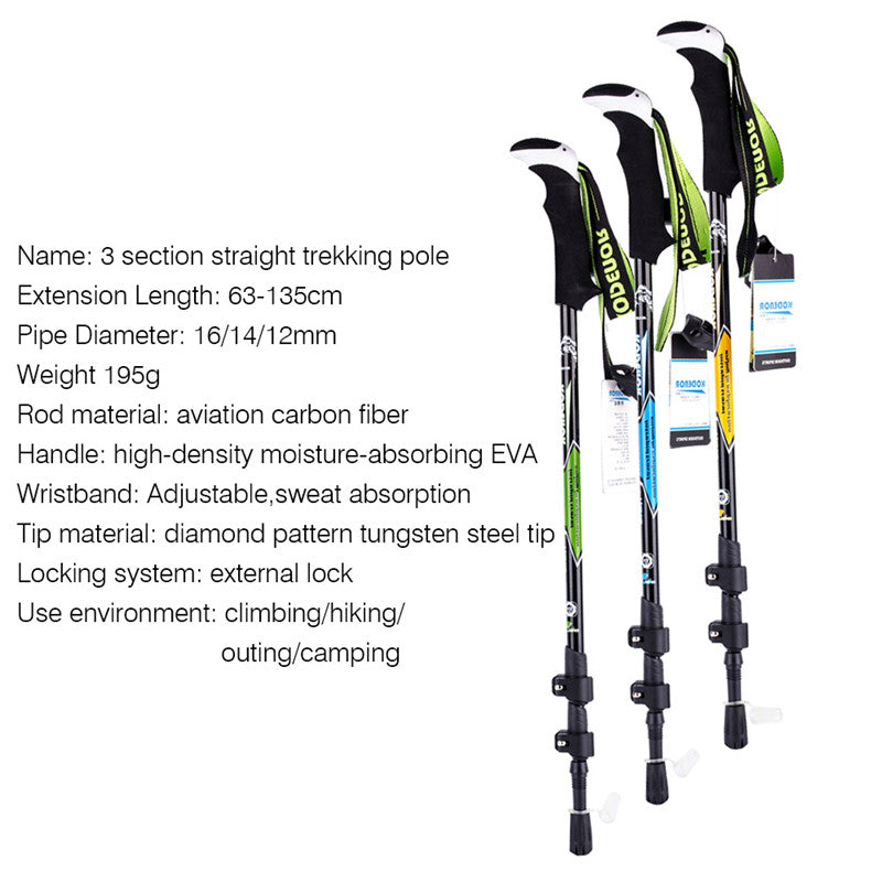 Multifunctional Carbon Fiber Telescopic Folding Trekking Pole