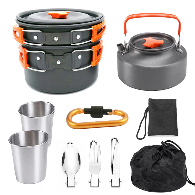 Portable Outdoor Camping Hiking Picnic Mess Kit Cookware