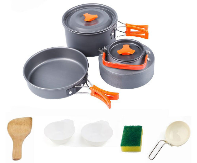 Portable Outdoor Camping Hiking Picnic Mess Kit Cookware