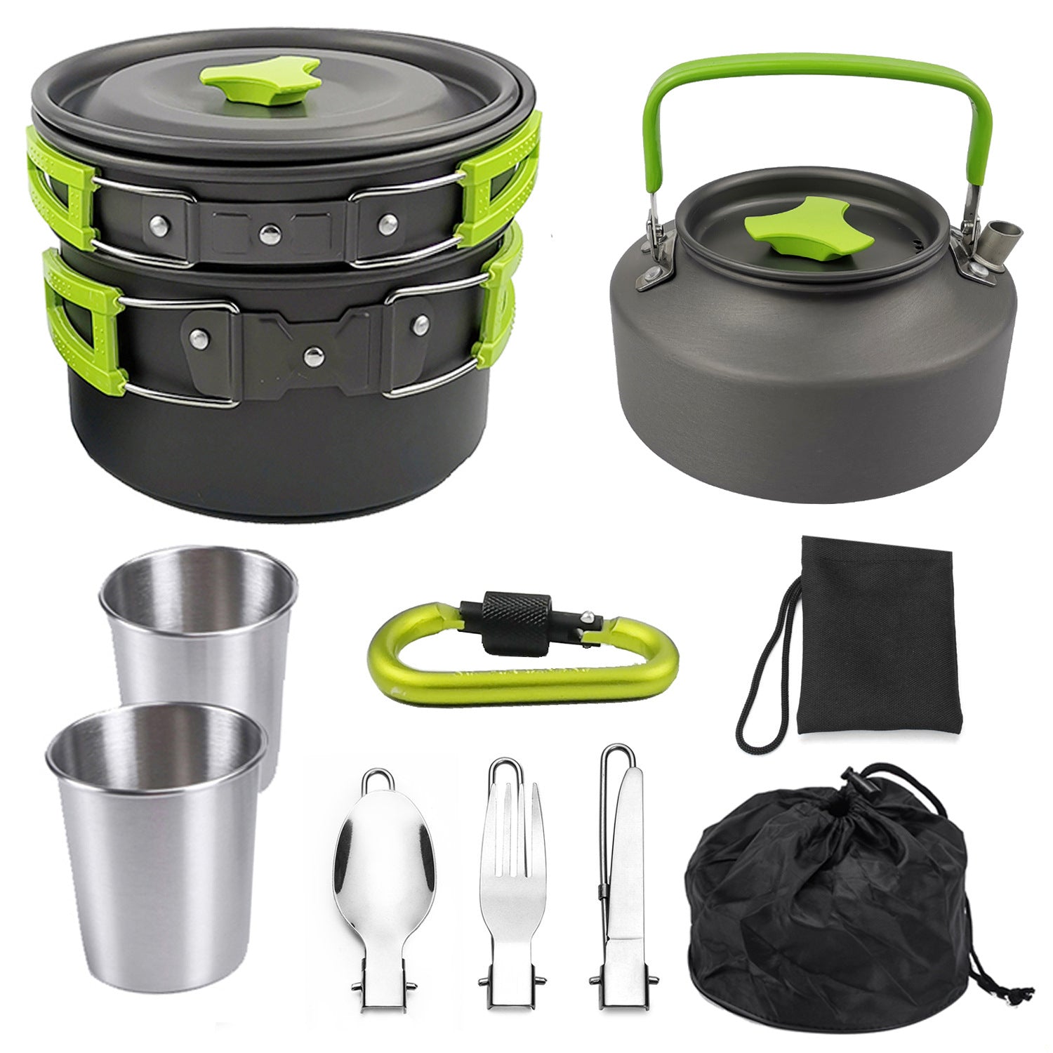 Portable Outdoor Camping Hiking Picnic Mess Kit Cookware