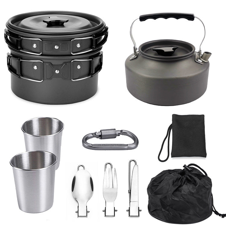 Portable Outdoor Camping Hiking Picnic Mess Kit Cookware