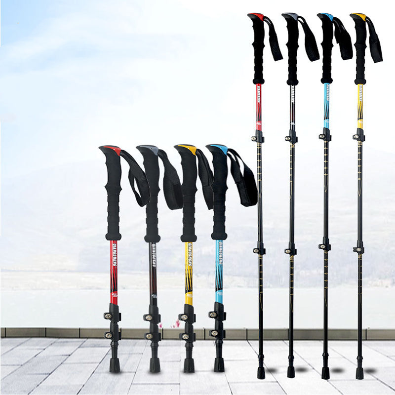 Outer Lock Telescopic Straight Handle Trekking Pole