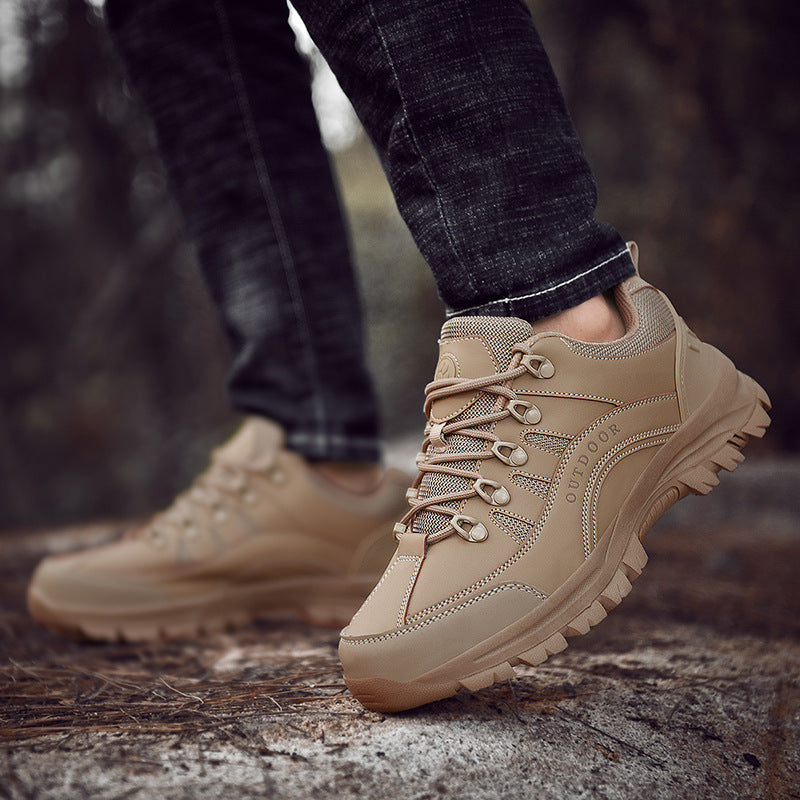 Men’s Leather Low-Top Autumn Winter Hiking Sneakers