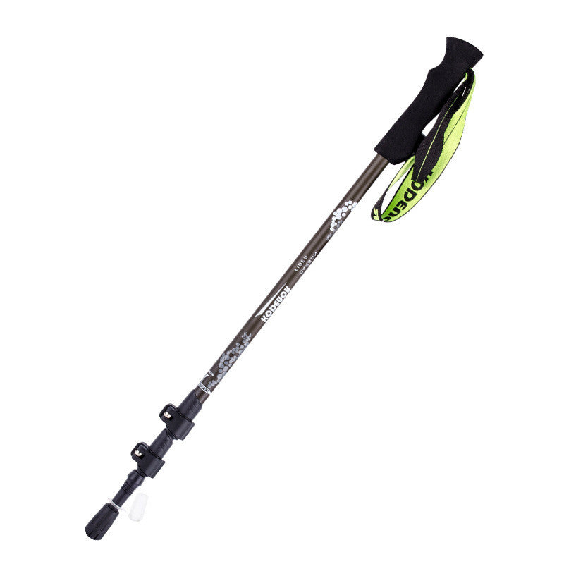 Carbon Fiber Telescopic Folding Trekking Pole Three Section Outer Lock