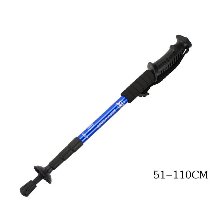 Four Section Aluminum Alloy Trekking Pole Curved Handle
