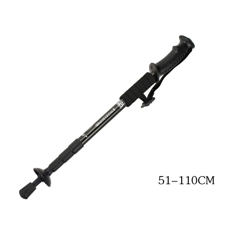 Four Section Aluminum Alloy Trekking Pole Curved Handle