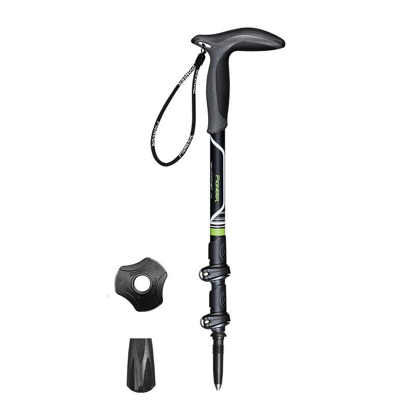 Carbon Fiber Outer Lock Curved Handle Trekking Pole Crutch