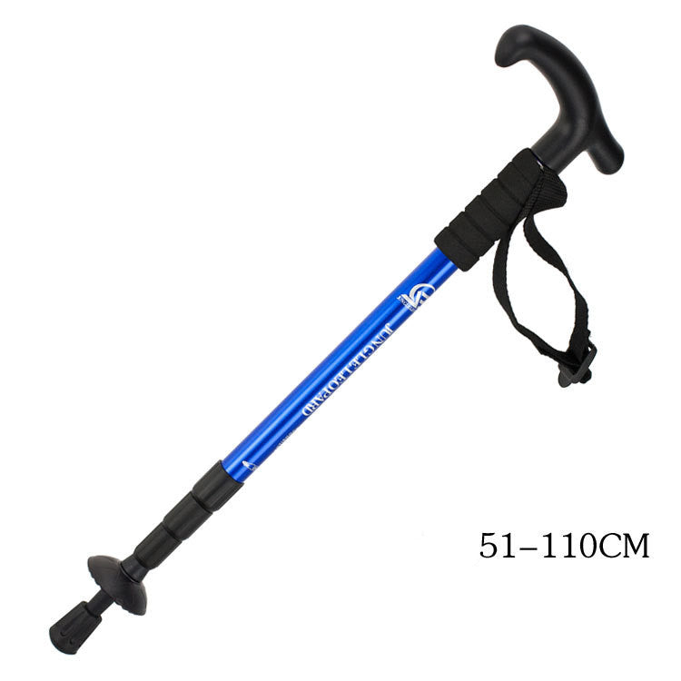 Four Section Aluminum Alloy Trekking Pole Curved Handle