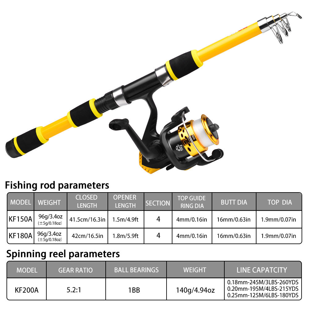 Casting Rod And Reel Combo Fishing Set