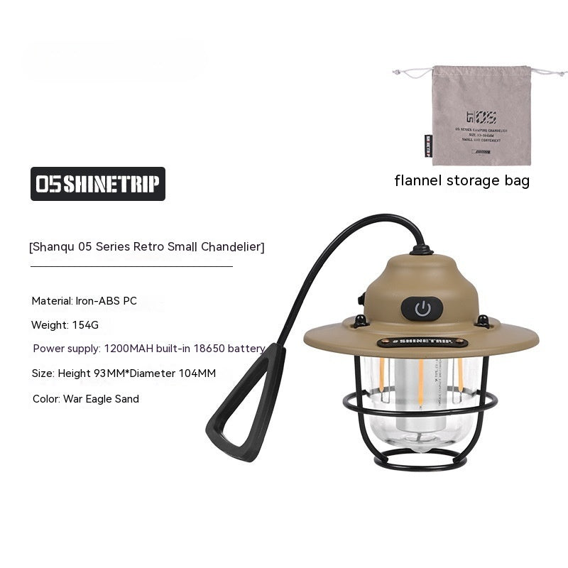 Shanqu Pine Cone Outdoor Camping Lantern Chandelier Lamp