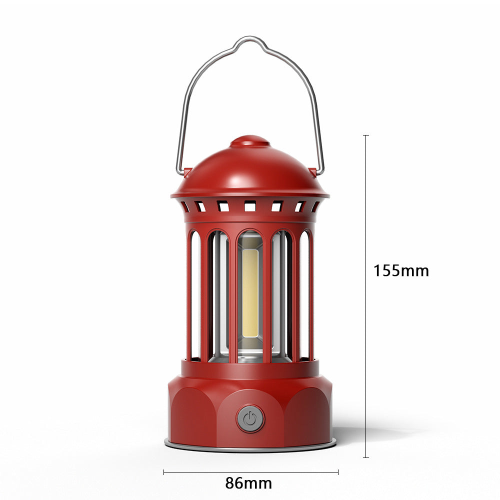Portable COB Outdoor Camping Lantern Retro Tent Light