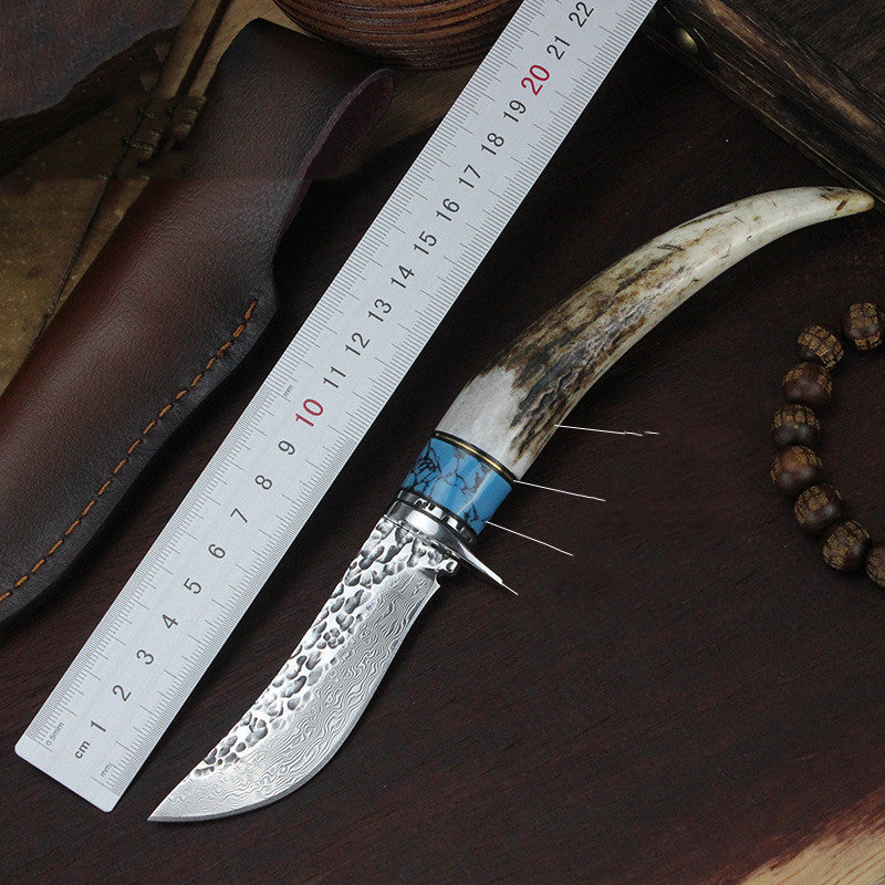 Outdoor Damascus Hunting Knife Non-Slip Handle