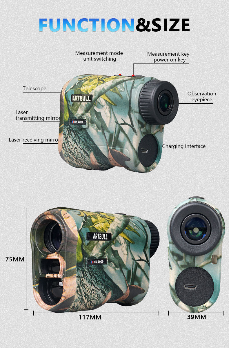 Camouflage Golf Hunting Rangefinder Charging Telescope