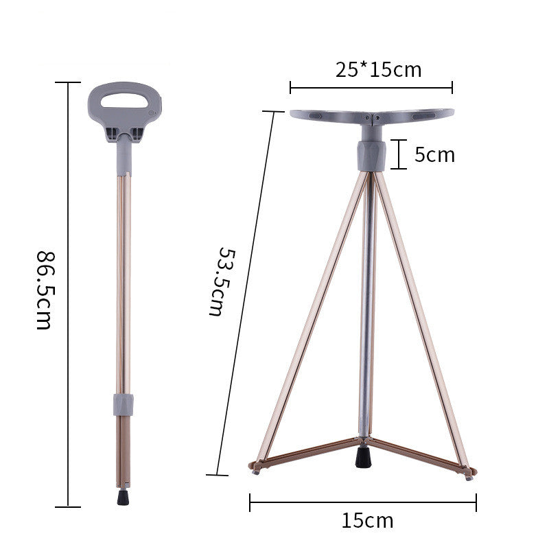 Multifunctional Folding Aluminum Alloy Trekking Pole Crutch