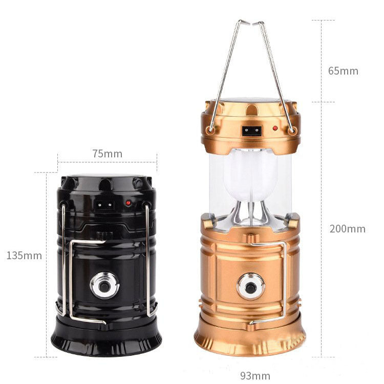 Solar Rechargeable Telescopic Camping Lantern Tent Lamp