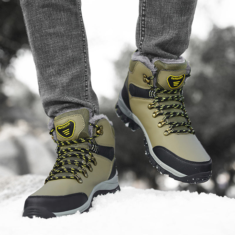 Winter Warm Plush Snow Ankle Hiking Boots For Men