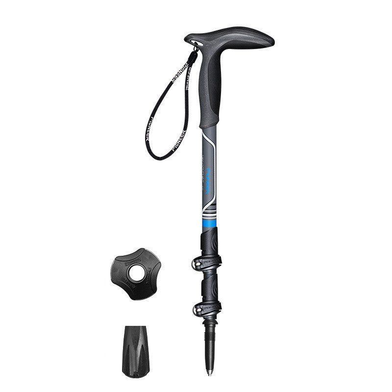 Carbon Fiber Outer Lock Curved Handle Trekking Pole Crutch