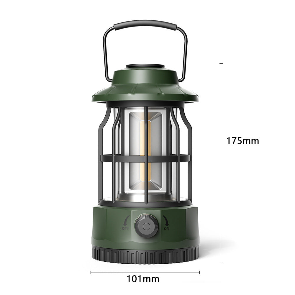 Portable COB Outdoor Camping Lantern Retro Tent Light