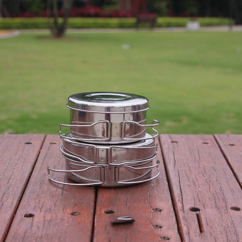 Stainless Steel Outdoor Camping Portable Cookware Set