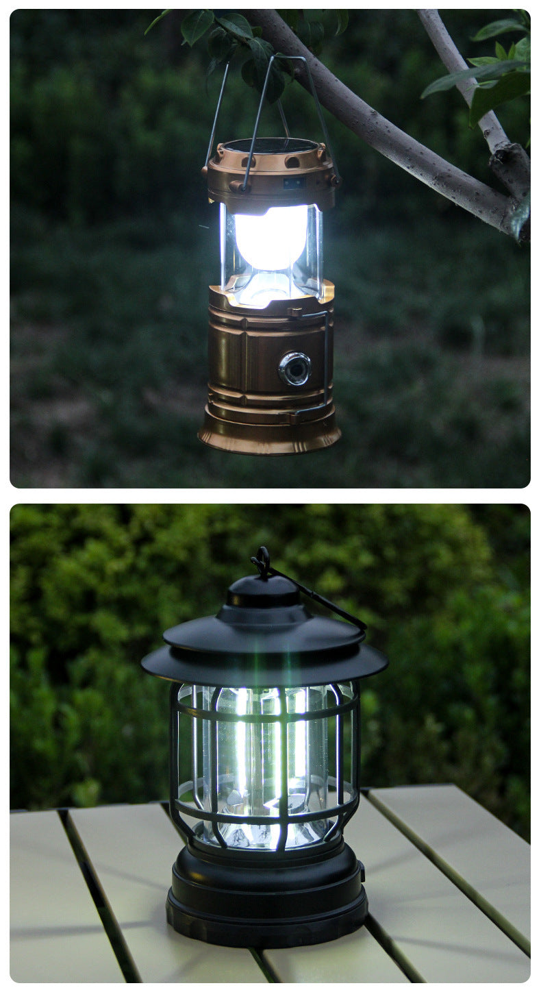 Retro Rechargeable Outdoor Camping Lantern Atmosphere Tent Lamp