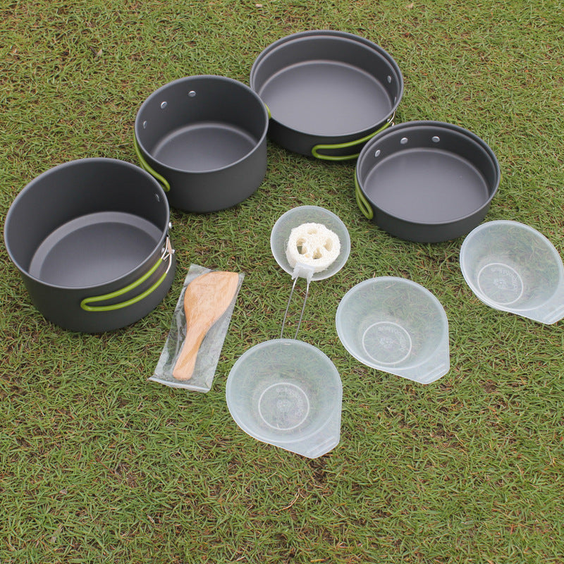Portable Non-Stick Outdoor Camping Cookware Set For 2-3 Persons