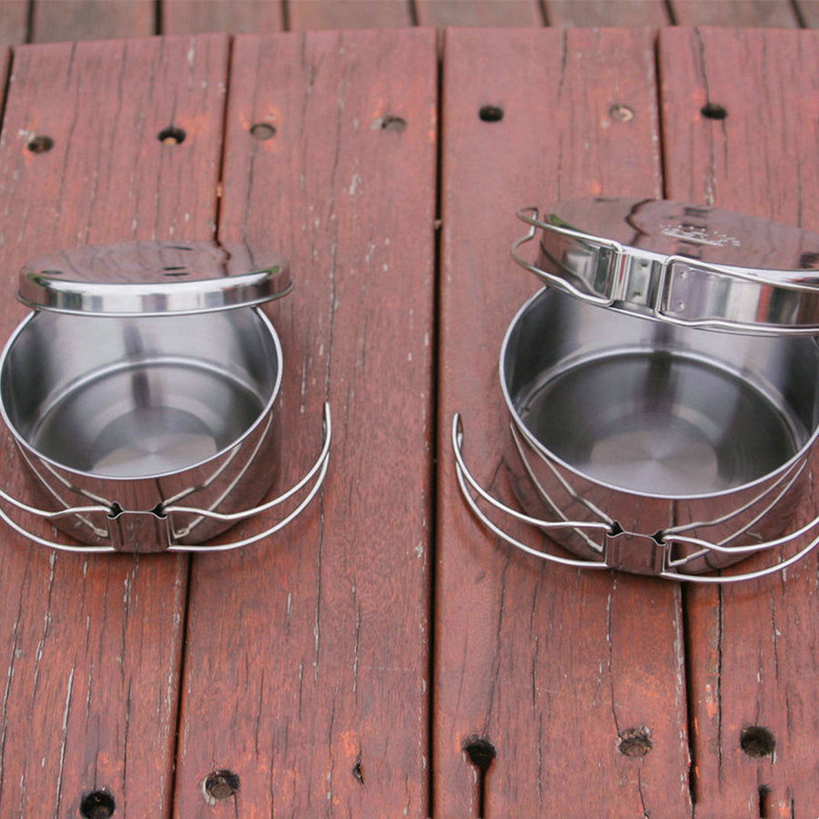 Stainless Steel Outdoor Camping Portable Cookware Set