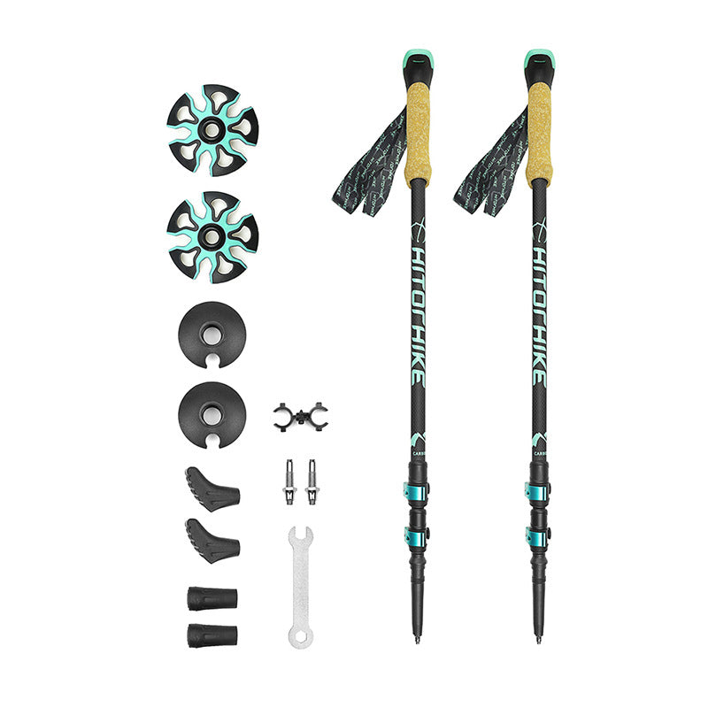 External Lock Straight Handle Trekking Pole Sports Travel