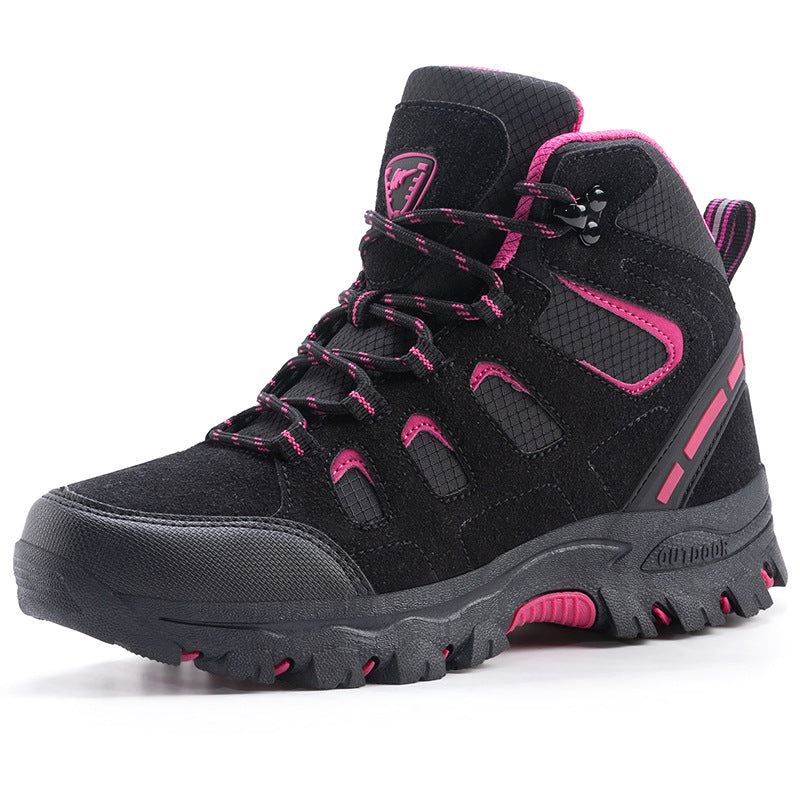 Couple High-Top Waterproof Non-Slip Hiking Mountaineering Shoes