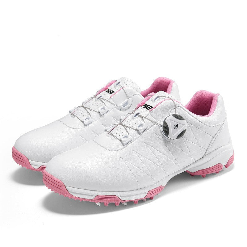 Women’s Waterproof Golf Sneakers Spin Lacing Anti-Slip Shoes