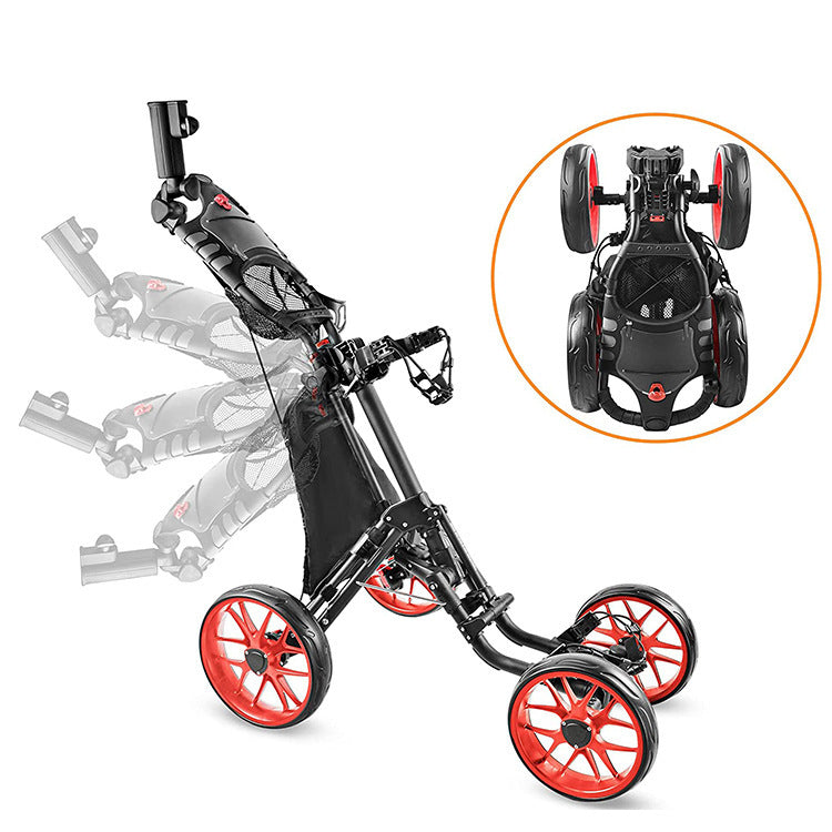 Foldable 4 Wheel Golf Push Trolley