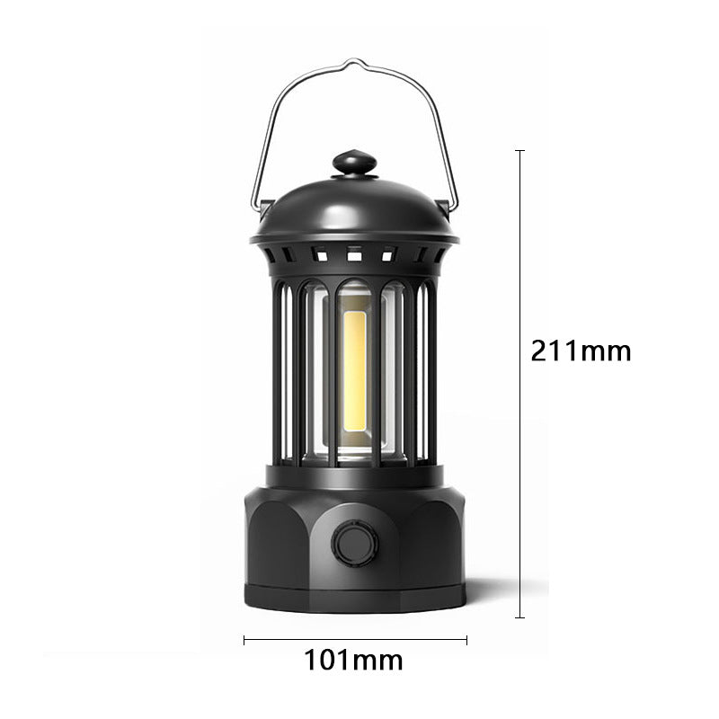 Portable COB Outdoor Camping Lantern Retro Tent Light