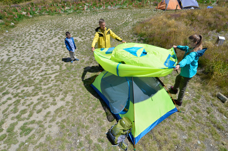 Double Layer Aluminum Pole Camping Tent