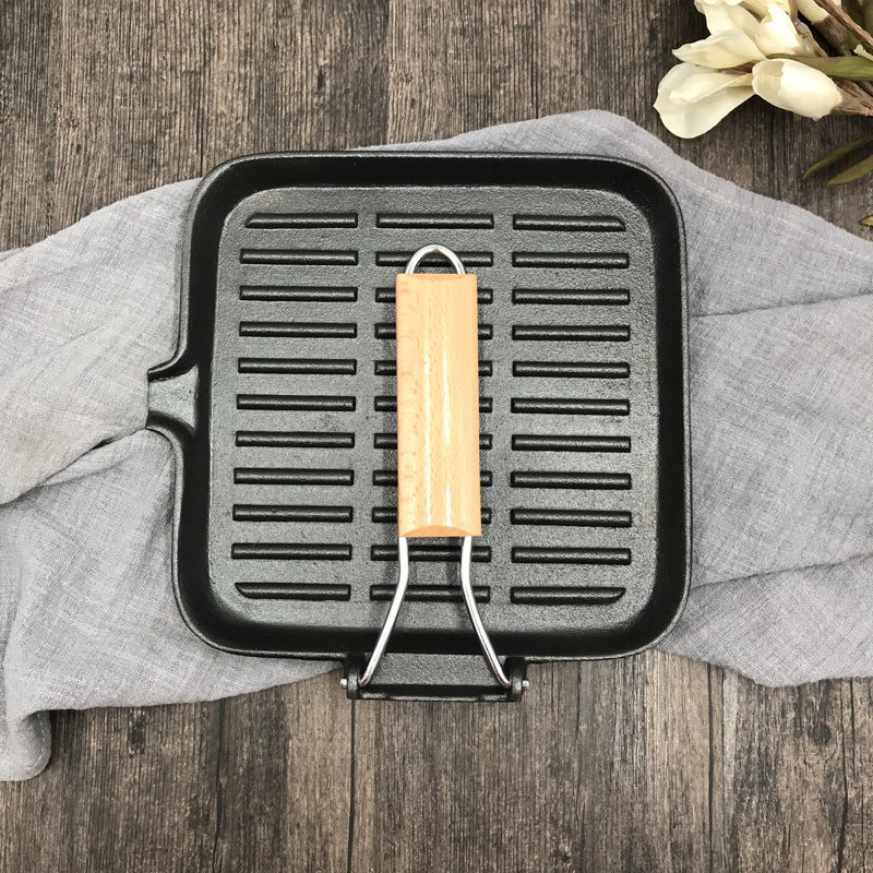 Foldable Cast Iron Camping Steak Skillet Pan