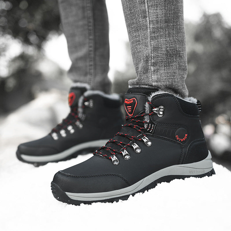 Winter Warm Plush Snow Ankle Hiking Boots For Men
