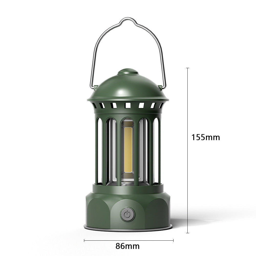Portable COB Outdoor Camping Lantern Retro Tent Light