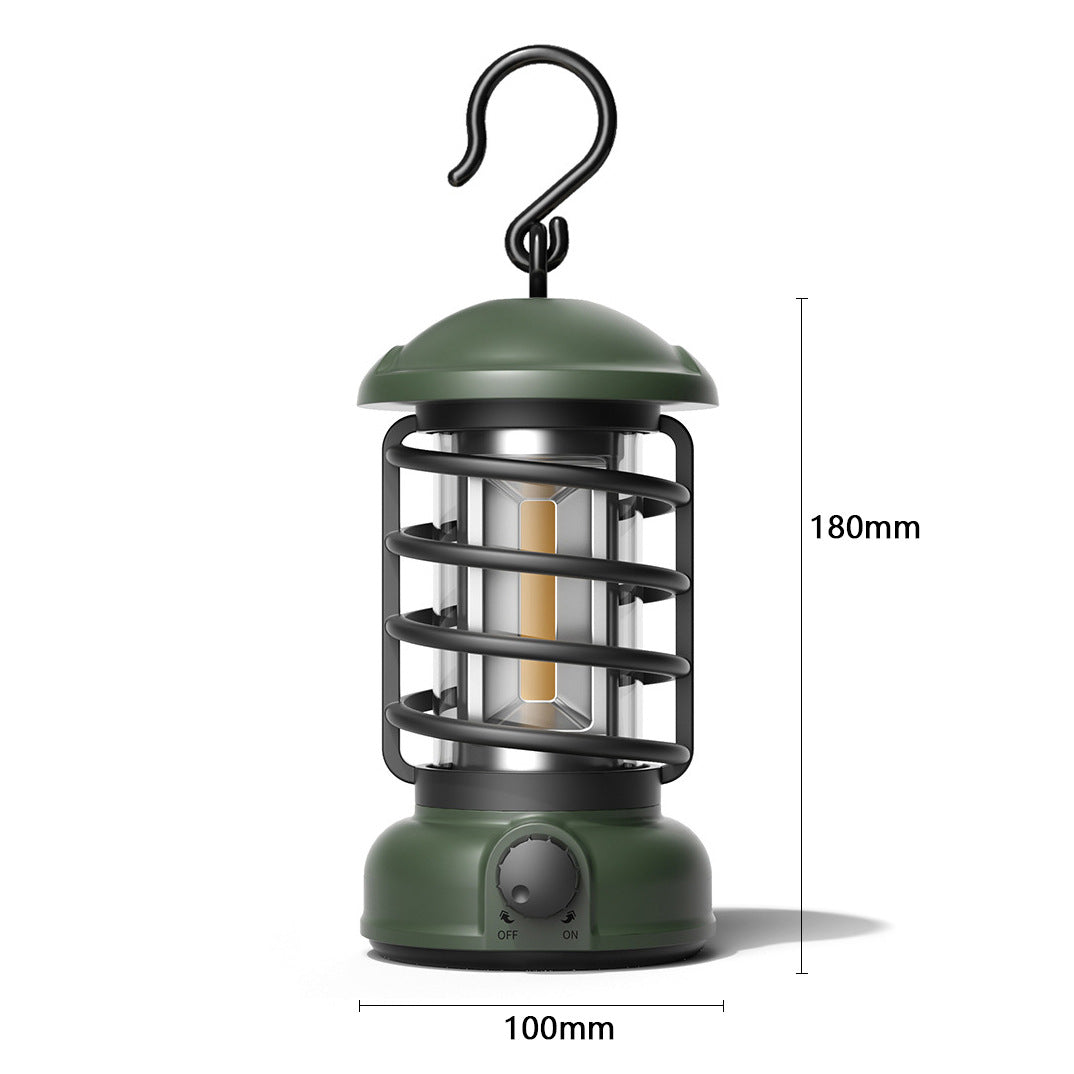 Portable COB Outdoor Camping Lantern Retro Tent Light