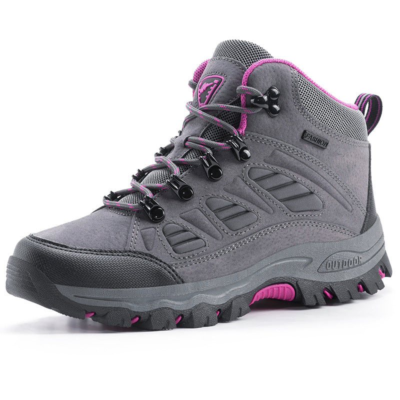 Couple High-Top Waterproof Non-Slip Hiking Mountaineering Shoes
