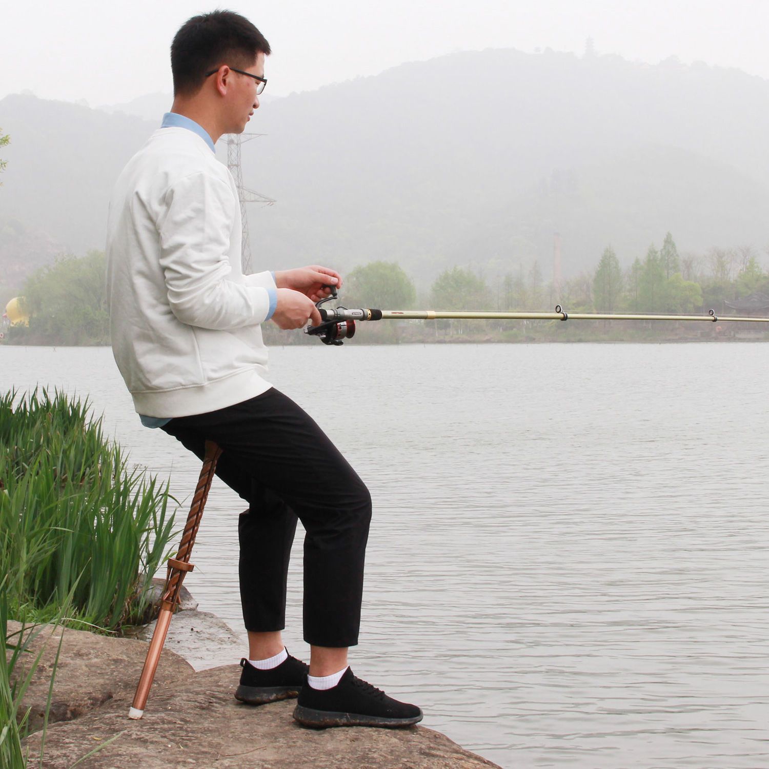 Multifunctional Folding Trekking Pole Stool Portable