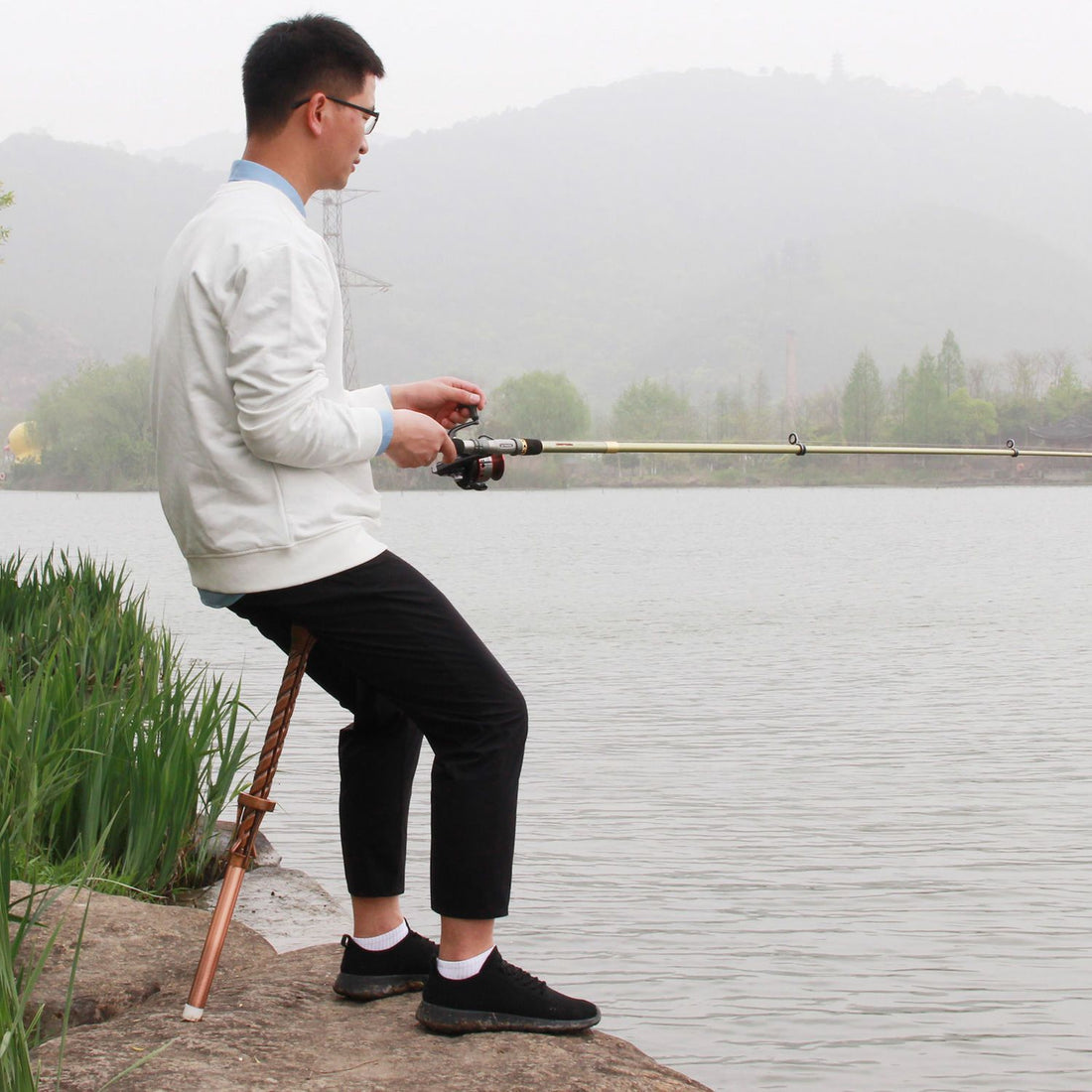 Multifunctional Folding Trekking Pole Stool Portable