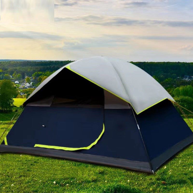 4 Person Black Coated Camping Darkroom Tent