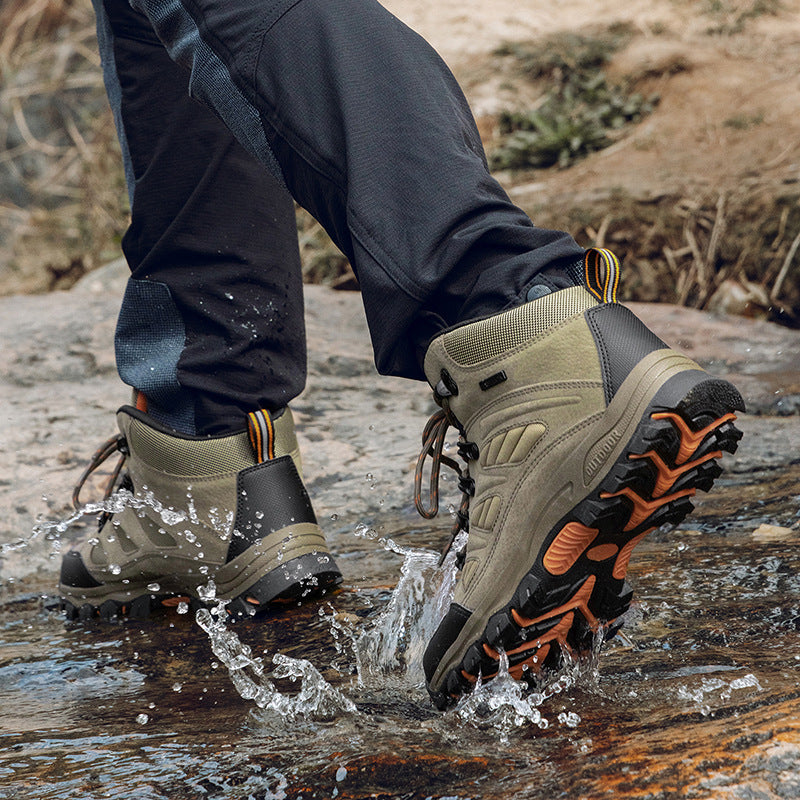 Couple High-Top Waterproof Non-Slip Hiking Mountaineering Shoes