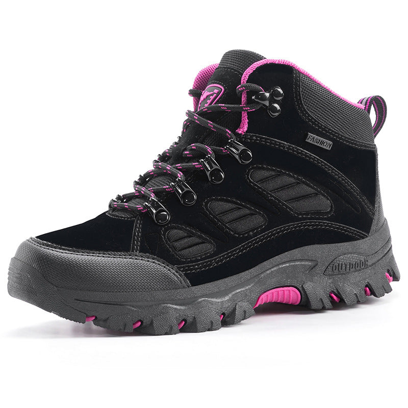 Couple High-Top Waterproof Non-Slip Hiking Mountaineering Shoes